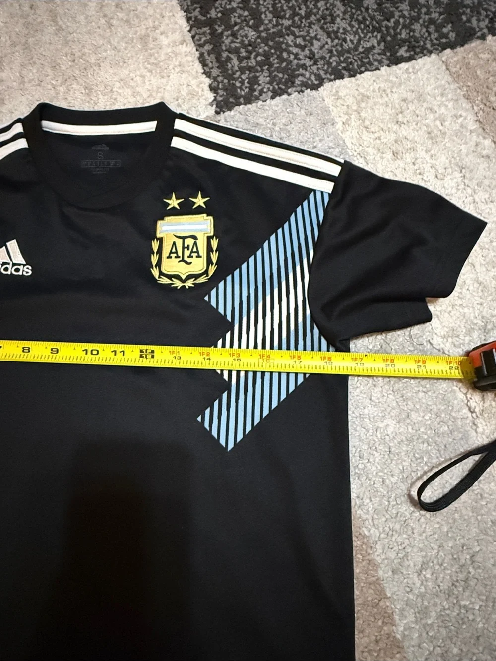 adidas Argentina Jersey Black Men’s Small 2018 2019 Away Football Soccer Top